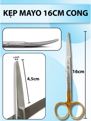 Kéo mayo 16cm cong, kéo cắt cân cơ nặng chắc khoẻ có tips TC