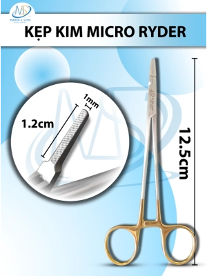 Kẹp kim Micro Ryder Dài 12,5cm, kẹp D1,2cm R1mm