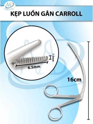 kẹp luồn gân Carroll 16cm, đầu D6.5mm R1.5mm