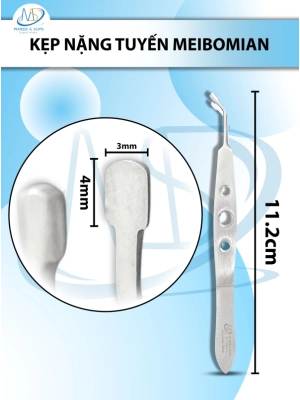 Kẹp nặn tuyến Meibomian 11.2cm ĐẦU VUÔNG MIN d4mm r3mm