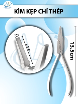 Kìm kẹp chỉ thép 13.5cm, đầu D2.5cm R5mm