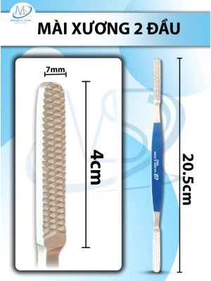 Mài xương 2 đầu Dài 20,5cm đầu 4cm x 0,7cm, 2 đầu giống nhau