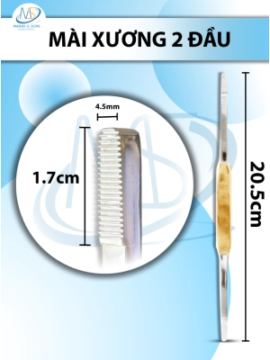 Mài xương 2 đầu Dài 20,5cm, đầu D1,7CM R4,5MM