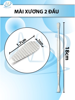 Mài xương 2 đầu thẳng 18cm, đầu D1.7cm R7mm