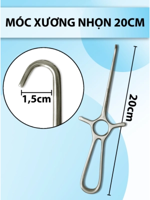 Móc xương nhọn 20cm, Bone hook Rộng móc 1,5cm dài 20cm