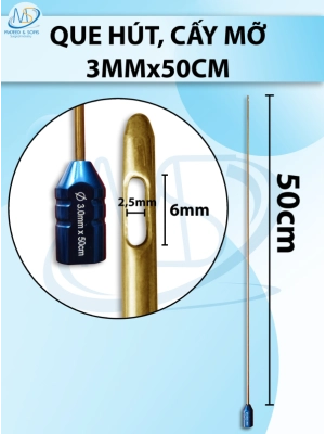 Que hút 50cm  x 3mm , 2 lỗ 6 x 3mm