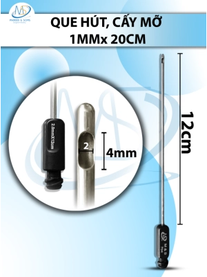 Que hút, cấy mỡ 1 lỗ 2mmx12cm