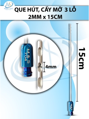 Que hút mỡ, kim hút  3 lỗ 2mmx15cm D4 R2