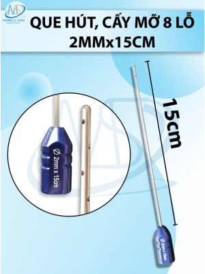 Que tiêm, kim hút mỡ cấy 8 lỗ 2mmx15cm