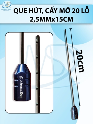 Que tiêm, que hút mỡ cấy 20 lỗ 2,5mmx15cm