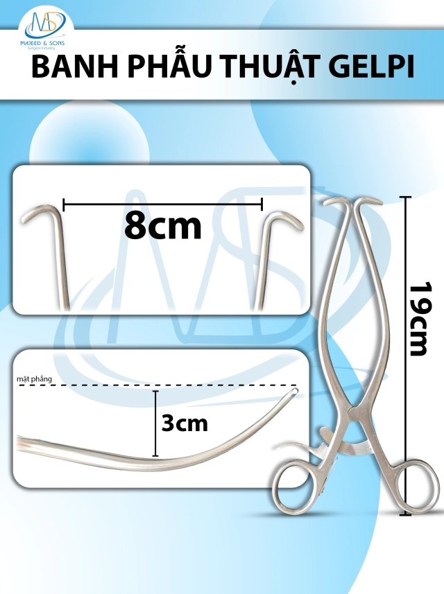Kẹp xoang mũi, gặm xương mũi weil-Blackesley 19cm cong lê 45 độ, chiều dài làm việc 11cm, hàm kẹp 5x2mm