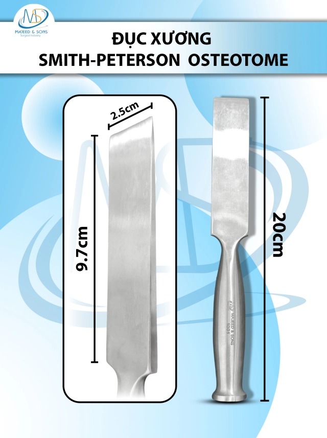 Đục xương Smith Peterson Osteotome 20cm D9.7cm R2.5cm nặng 274g