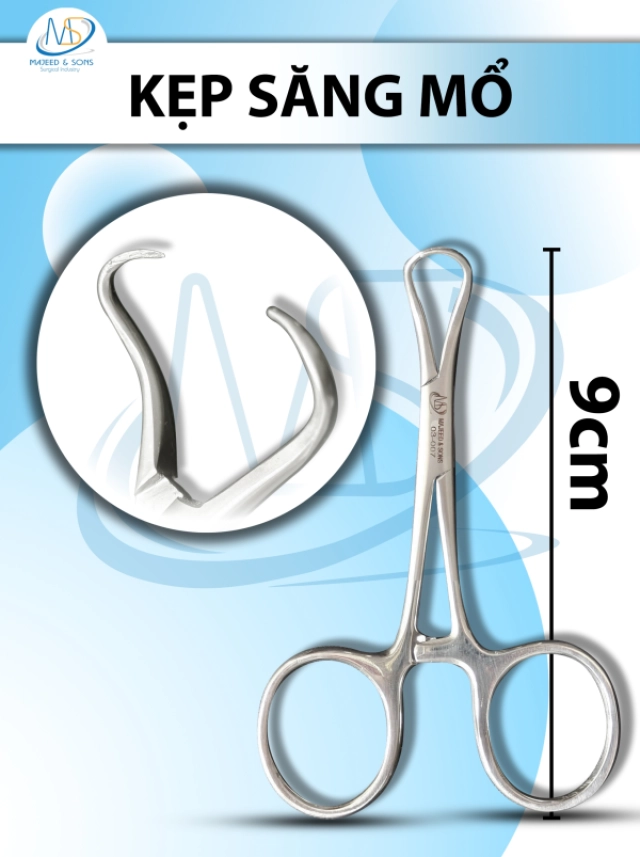 Kẹp săng mổ 9cm, kẹp khăn mổ chất lượng cao