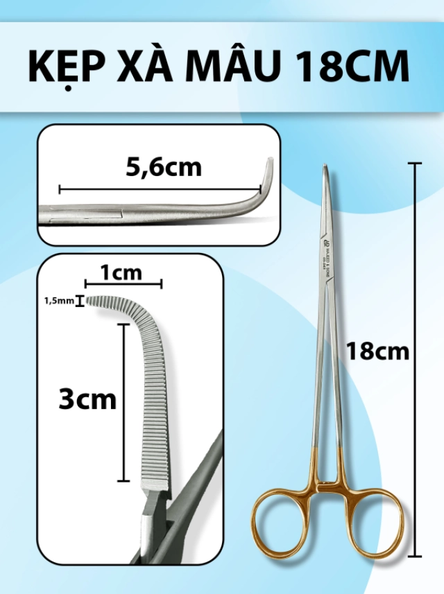 Kéo metzenbaum 14cm cong, kéo phẫu thuật bóc tách mô dày, kéo tù đầu to khoẻ