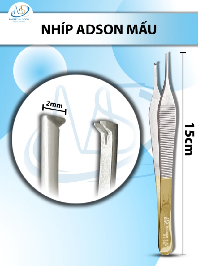 Kìm sinh thiết cổ tử cung cong Dài 21.5cm Hàm cắt 1cmx4mm